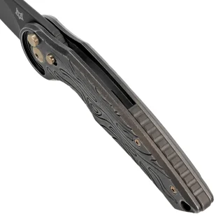 Nóż składany Fox Jupiter Black Titanium, Stonewashed PVD M390 by Denis Simonutti (FX-555 TIBR) - Noże - miniaturka - grafika 4