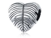 Charmsy - Pandora Valerio.pl Rodowany srebrny charms serce serduszko listek liść leaf srebro 925 BEAD135 BEAD135 - miniaturka - grafika 1