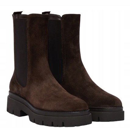 TAMARIS DAMSKIE BOTKI SKÓRZANE BRĄZOWE WSUWANE 36 JŁA