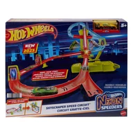 Tory, garaże, parkingi - Hot Wheels, Neon Speeders, Neonowy Superwyścig, zestaw do zabawy z autkiem - miniaturka - grafika 1