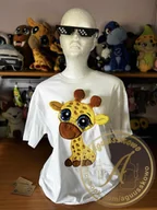 Koszulki i topy damskie - T-shirt z aplikacją haftowaną polarową ŻYRAFA rozm. XL - miniaturka - grafika 1