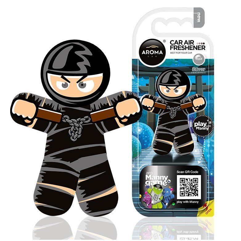 ZAPACH SAMOCHODOWY MANNY NINJA SILVER DŁUGOTRWAŁA ZAWIESZKA DO AUTA ZAPACH