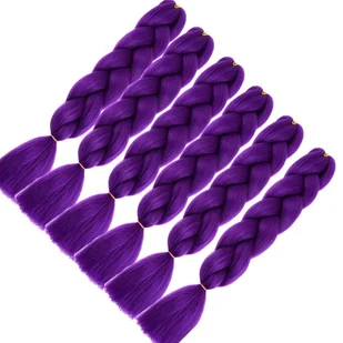 Ali Show - Przedłużenie Włosów Jumbo Braids 6 szt., Ciemnofioletowe, 60 cm - Ozdoby do włosów - miniaturka - grafika 1