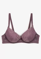 Biustonosze - Fioletowy Koronkowy Biustonosz Push-Up Regulowanych Ramiączkach Yloena - miniaturka - grafika 1