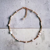 Naszyjniki - Naszyjnik WHITE : choker : summer collection - BIAŁY NASZYJNIK - miniaturka - grafika 1