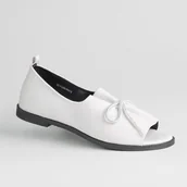 Półbuty damskie - Sandały damskie półbuty GOODIN GD-FL859 skóra eko białe lekkie wsuwane 36 - Goodin - miniaturka - grafika 1