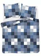 Pościel - Pościel z mikrofibry 220x200 Kratka niebieska kratka 4615 B 30 Light - miniaturka - grafika 1