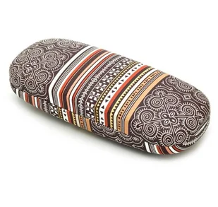 Twarde etui na okulary brązowe w orientalny wzór ET-111B - Akcesoria do okularów - miniaturka - grafika 1