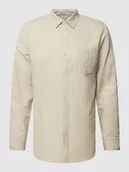 Koszule męskie - Koszula casualowa z naszywką z logo - miniaturka - grafika 1