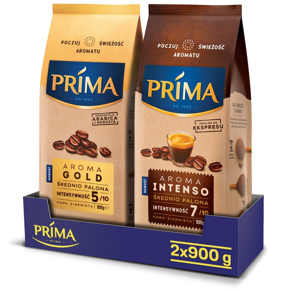 Kawa ziarnista Prima Aroma Gold i Intenso 2x 900g