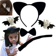 Stroje karnawałowe - Strój Kota Spinki Duszek Nietoperz Czarny  Kot Halloween Duch Kotek Ogon - miniaturka - grafika 1