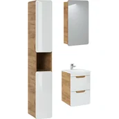 Meble łazienkowe - Zestaw Mebli do Łazienki Set 40 cm Aruba Comad Biały, Dąb Craft Złoty - miniaturka - grafika 1