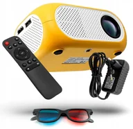 Okulary 3D - Mini Projektor Multimedialny LED Full HD USB Głośnik 2W Pilot Okulary 3D - miniaturka - grafika 1