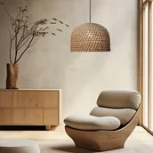 Lampy sufitowe - Lampa wisząca KANSO E27 40 cm - rattan - miniaturka - grafika 1