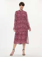 Sukienki - Pieces Sukienka codzienna Navi 17127837 Bordowy Regular Fit - miniaturka - grafika 1