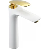 Baterie umywalkowe - Mexen LILY WYSOKA BIAŁO-ZŁOTA 73610-25 - miniaturka - grafika 1