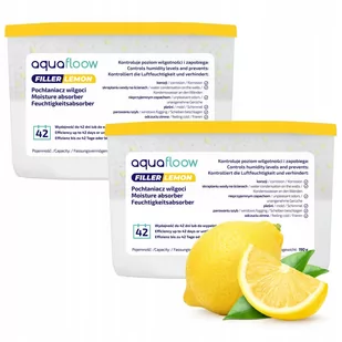 Osuszacz powietrza 2x Cytrynowy pochłaniacz wilgoci osuszacz przeciw korozji pleśni AquaFloow 400 ml - Domowe osuszacze powietrza - miniaturka - grafika 1