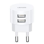 Ładowarki do telefonów - USAMS Ład. siec. 2xUSB T20 2,1A round (only head) biały/white Fast Charging CC80TC01 (US-CC080) - miniaturka - grafika 1