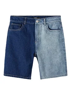 NAME IT Chłopięce szorty Nlmizzablock DNM Dad, Średni niebieski denim/szczegóły: blok kolorów, 146 - Spodenki damskie - miniaturka - grafika 1