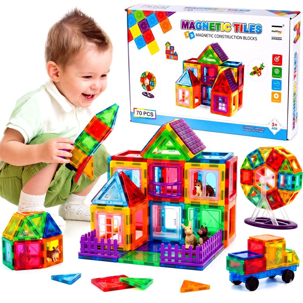 KLOCKI MAGNETYCZNE KAFELKI PANELE 70 EL XXL 3D EDUKACYJNE DLA DZIECI