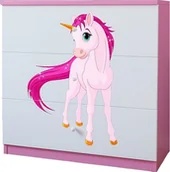 Komody dla dzieci - Elior Komoda dla dziewczynki z szufladami Happy 10X mix - biało - różowa - miniaturka - grafika 1