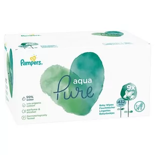 PAMPERS Aqua Pure Chusteczki nawilżane 9 x 48 szt - Chusteczki nawilżane - miniaturka - grafika 2