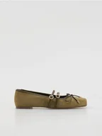Półbuty damskie - Reserved - Baleriny z paskami - oliwkowy - miniaturka - grafika 1