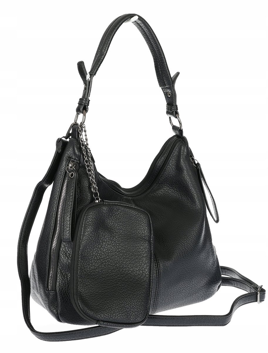 Torebka Damska Shopper Listonoszka Modna Torba na Ramię worek 5026 Czarna