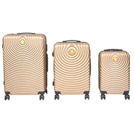 Walizki - Zestaw trzech walizek Beżowy - miniaturka - grafika 1
