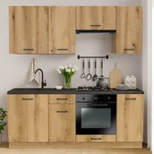 Meble kuchenne - Zestaw Mebli Kuchennych MODERN 200 cm Dąb Evoke Loftowy - miniaturka - grafika 1