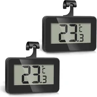 Stacje pogodowe - Miniaturowy cyfrowy termometr do zamrażarki do kuchni, lodówki i zamrażarki, 2 sztuki, czarny - miniaturka - grafika 1