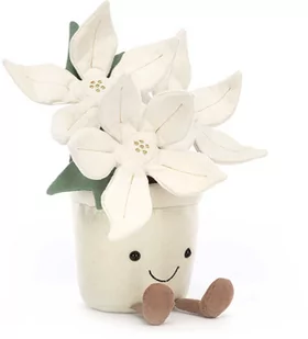 DEKORACYJNA MASKOTKA JELLYCAT Kwiat Gwiazda Betlejemnska w uśmiechniętej doniczce BIAŁA - 25 cm - Maskotki i pluszaki - miniaturka - grafika 1