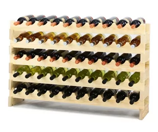 Stojak na wina Regał na wino drewniany modułowy RW10 10x05 Naturalny Surowy Drewno sosnowe ilość butelek 10 RW10_10X05_NNK1 / Wamar-Sosenka - Stojaki na wino - miniaturka - grafika 1