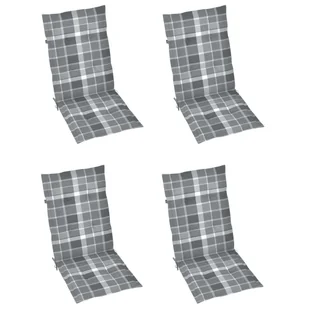 vidaXL Poduszki na krzesła ogrodowe 4 szt. szara krata 120x50x4 cm  314129 - Poduszki ogrodowe - miniaturka - grafika 1