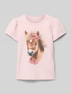 Koszulki dla dziewczynek - T-shirt z okrągłym dekoltem model ‘HANI’ - miniaturka - grafika 1