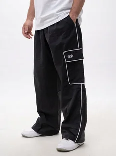 SZEROKIE SPODNIE KRESZOWE BAGGY Męskie Czarne SKATE CARGO Lucky Dice L - Spodnie męskie - miniaturka - grafika 1