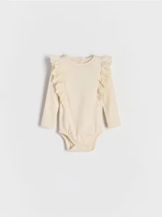Reserved - Body z falbankami - beżowy - Body dla niemowląt - miniaturka - grafika 1