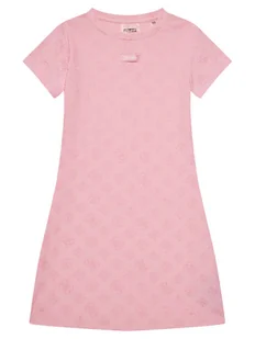 Guess Sukienka codzienna J5GK38 KCT02 Różowy Regular Fit - Sukienki i spódniczki dla dziewczynek - miniaturka - grafika 1