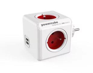 Allocacoc Listwa PowerCube Original USB Czerwona - Darmowe płatności online! 2202RD/FROUPC - Przedłużacze i rozgałęźniki - miniaturka - grafika 3