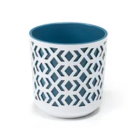 Donice - Doniczka Aztek 250 korpus biały + wkład morski - miniaturka - grafika 1