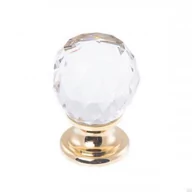 Klamki - Gałka meblowa 9993 Kryształ Swarovski ze złotą podstawką - miniaturka - grafika 1