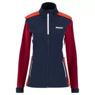 Kurtki i kamizelki sportowe damskie - Damska kurtka softshellowa Swix Cross W Rozmiar: L / Kolor: niebieski/czerwony - miniaturka - grafika 1
