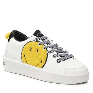 Sneakersy damskie - Desigual Sneakersy Smiiley 22SSKP15 White - grafika 1