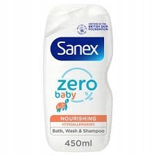 Sanex ZERO BABY 2w1 żel do mycia i szampon do włosów hipo dla dzieci 450ml