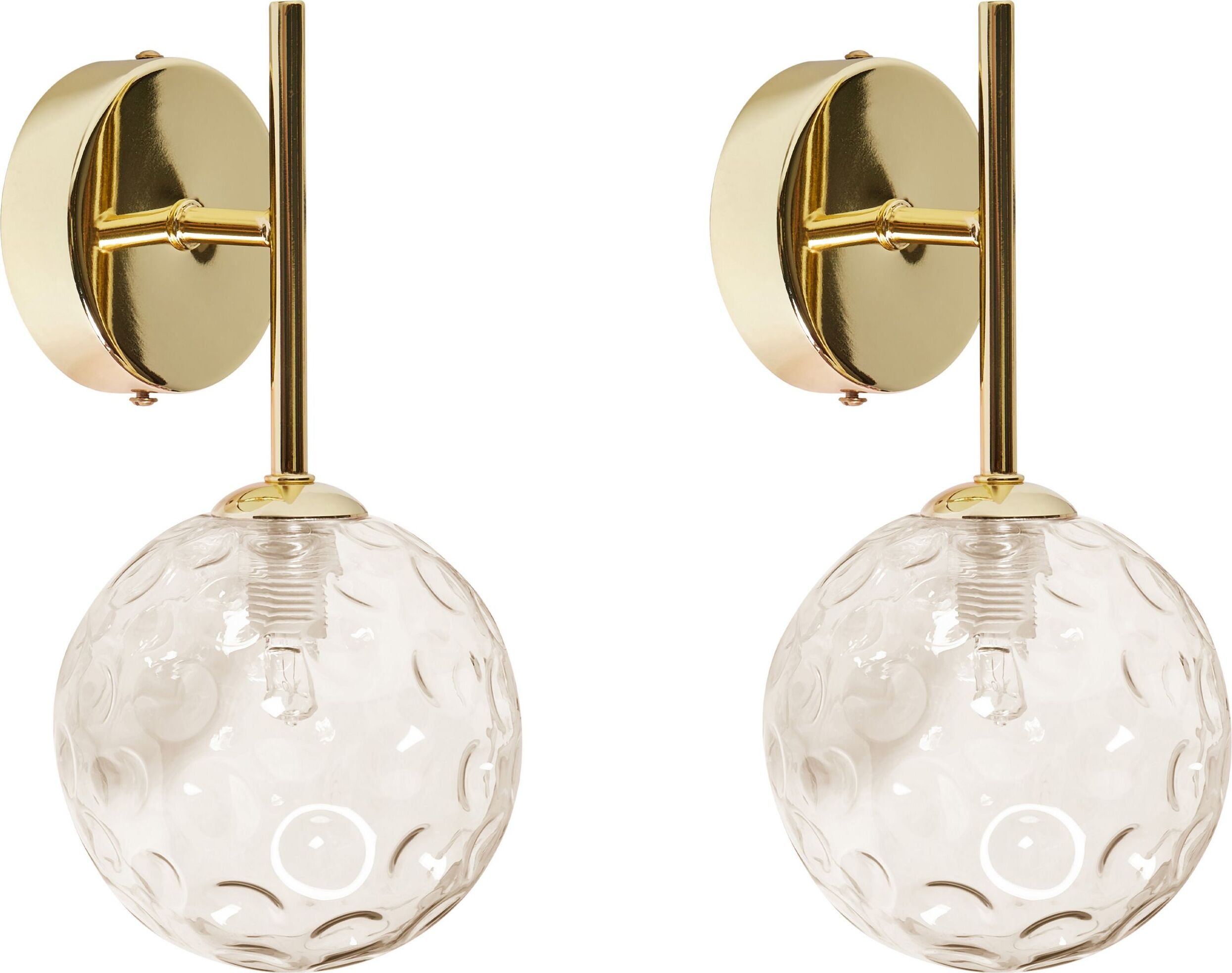 BELIANI Zestaw 2 lamp ściennych beżowy i złoty metalowy szklany klosz nowoczesny glam wygląd