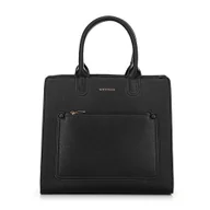 Torebki damskie - Torba na laptopa 13” z imitacji skóry czarna - miniaturka - grafika 1