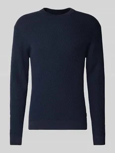 Sweter z dzianiny z okrągłym dekoltem model ‘REAGAN’ - Swetry męskie - miniaturka - grafika 1