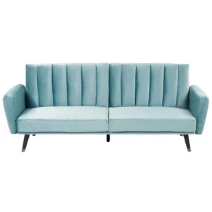 Sofa rozkładana welurowa jasnoniebieska VIMMERBY Lumarko! - Sofy i kanapy - miniaturka - grafika 1