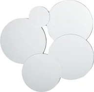 Lustra - BELIANI Okrągłe lustro ścienne srebrne szkło i MDF 80 x 82 cm okręgi bez ramki - miniaturka - grafika 1