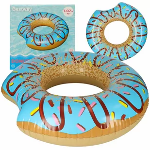 BESTWAY 36118 Koło do pływania dmuchane Donut niebieskie 107cm max 100kg - Place zabaw - miniaturka - grafika 1